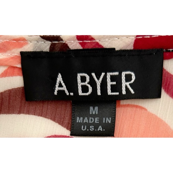 A. Byer Multicolor Rose Floral Tunic Top With Attached Brown Tank Top Size M - Picture 12 of 12